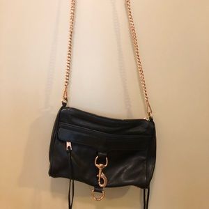 Rebecca Minkoff black and rose gold MAC Crossbody